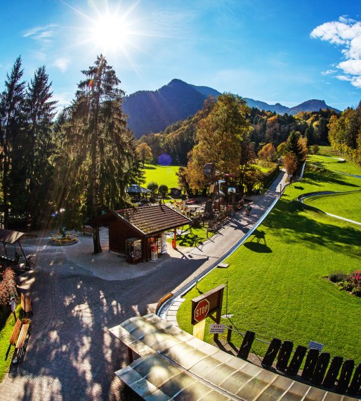 Unsere Sommerrodelbahn mit ihren 5 Steilkurven